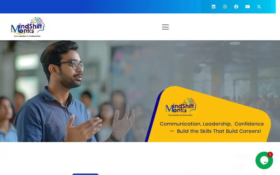 Screenshot of mindshiftmonks.com