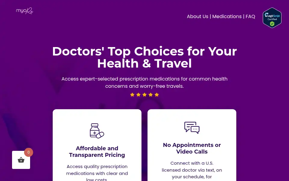Screenshot of mindyourownrx.com