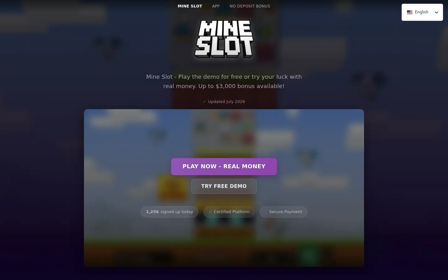 Screenshot of mine-slot-casino.com