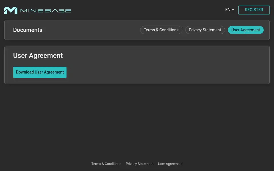 Screenshot of minebase.io