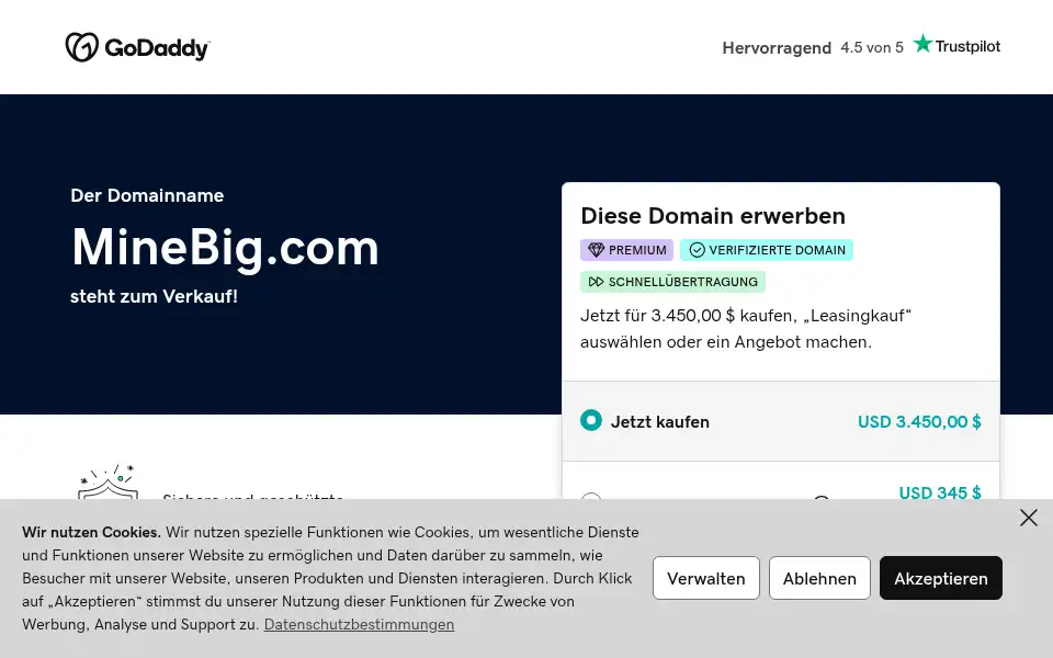 Screenshot of minebig.com