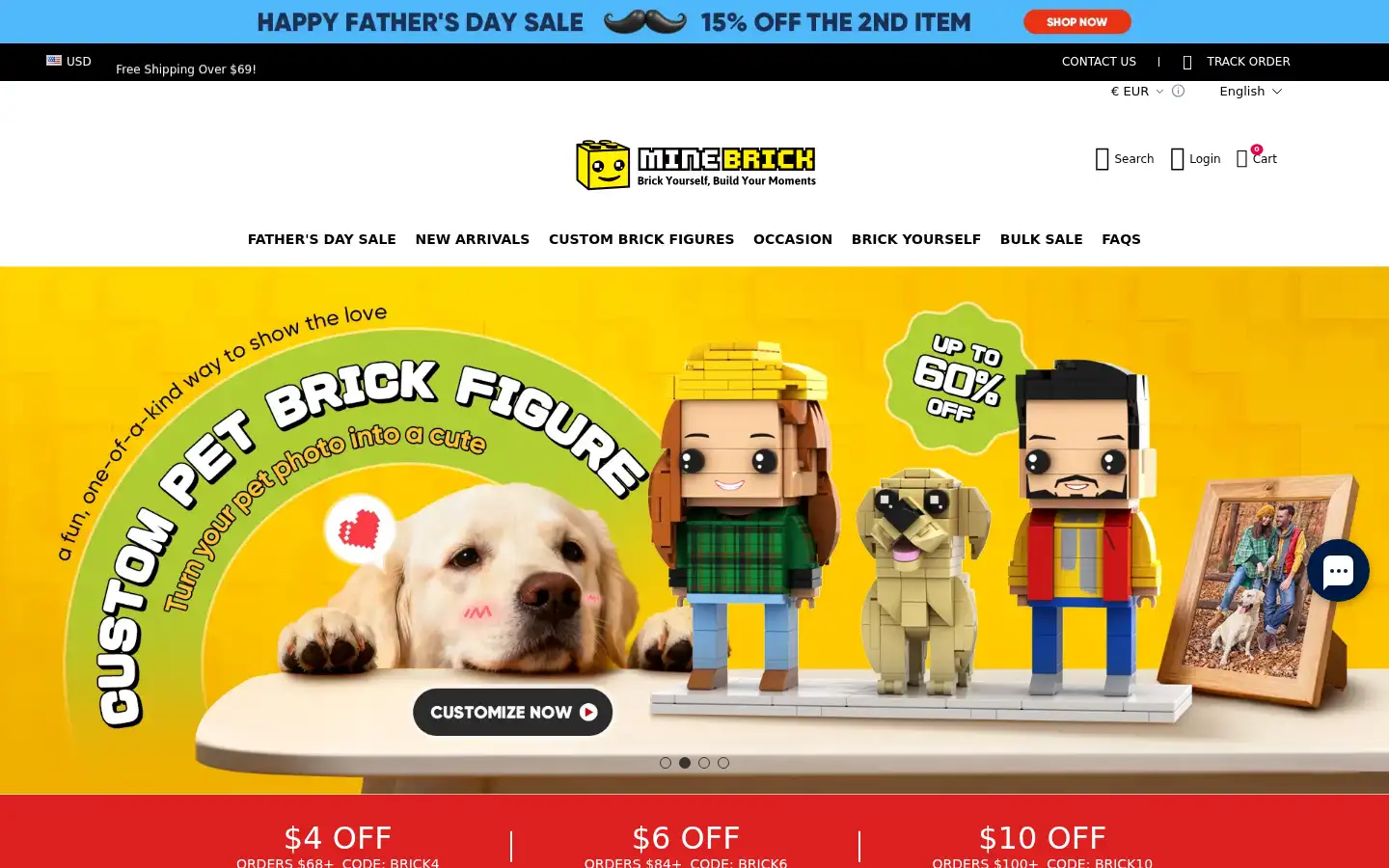 Screenshot of minebrick.com