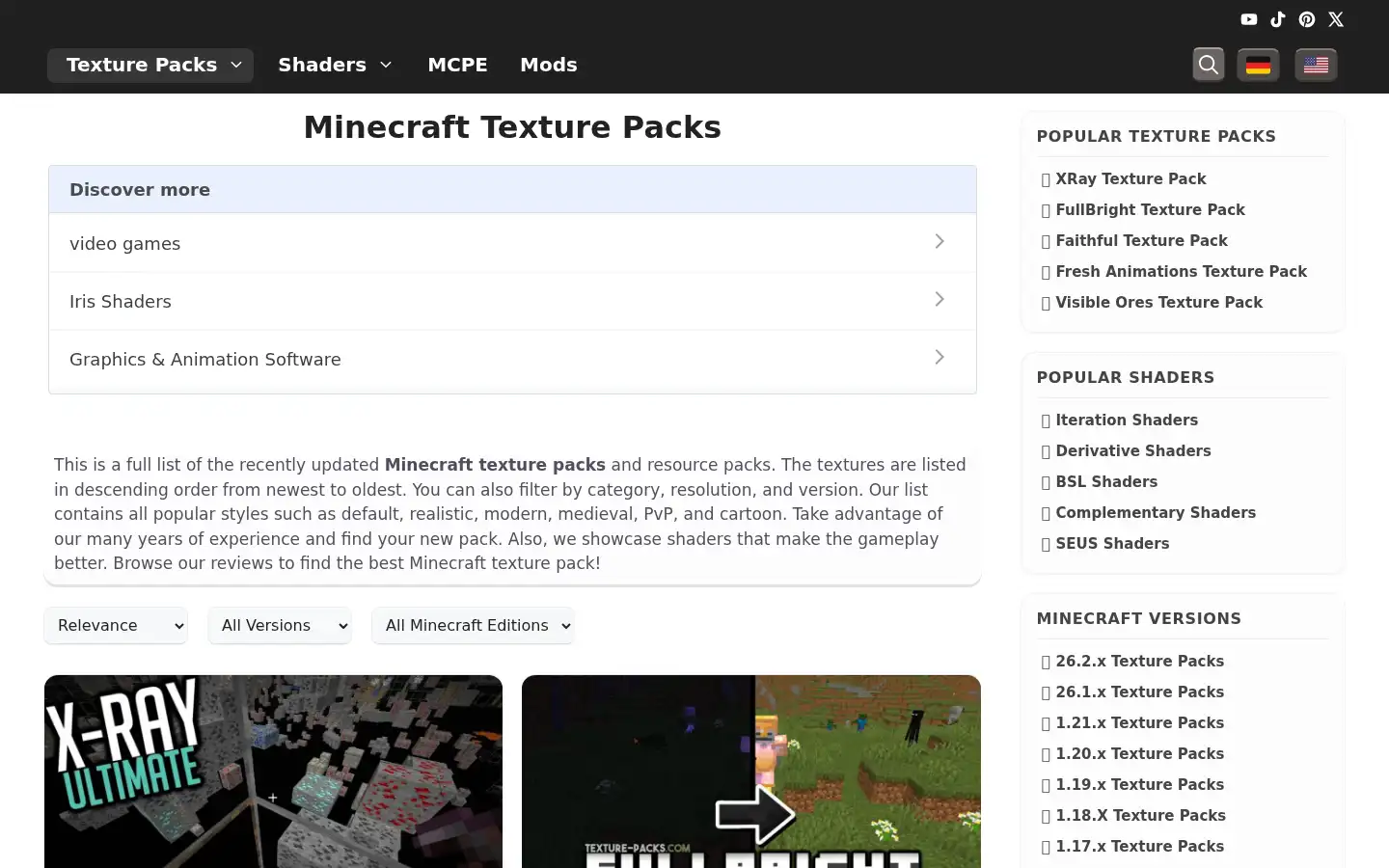 Screenshot of minecraftbase.de