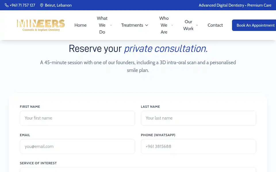 Screenshot of mineersmilecenter.com