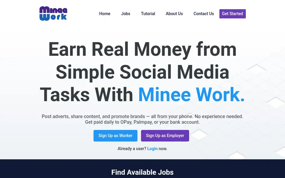 Screenshot of mineework.com