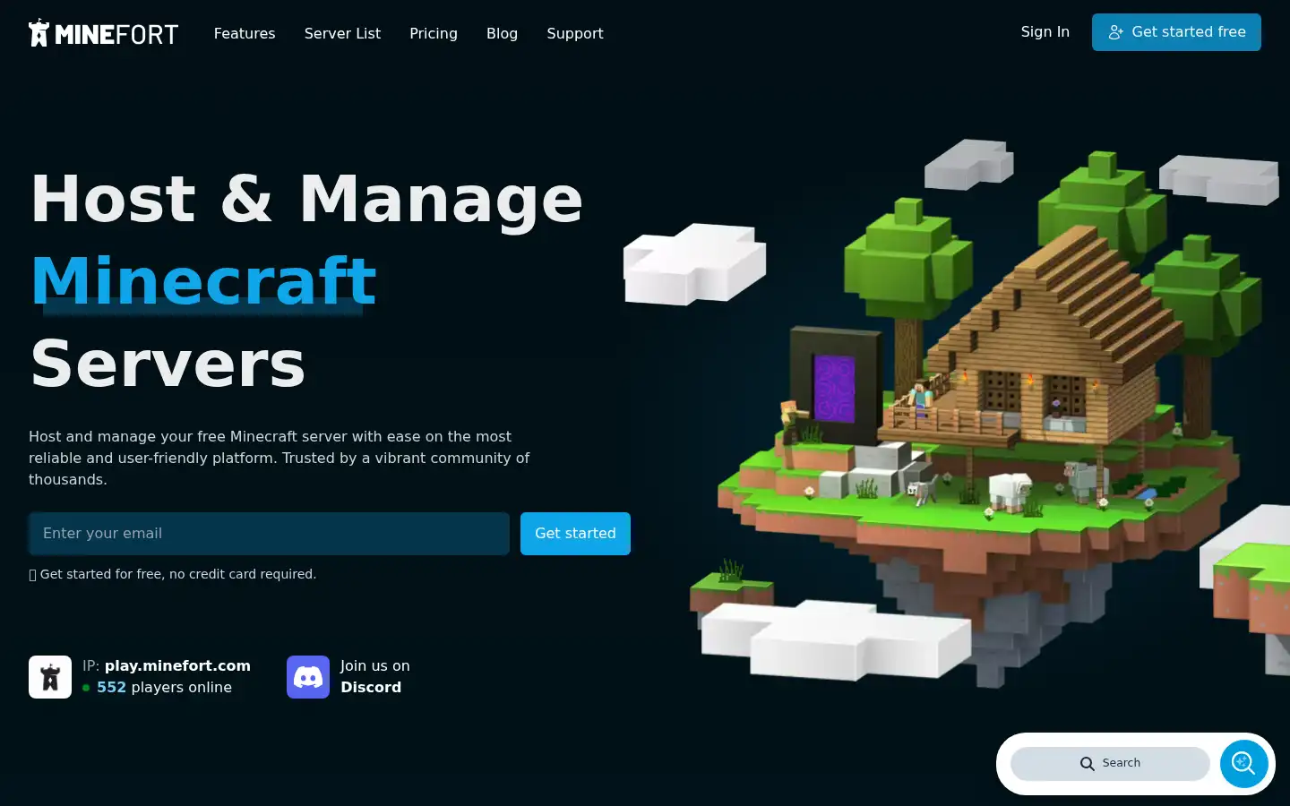 Screenshot of minefort.com