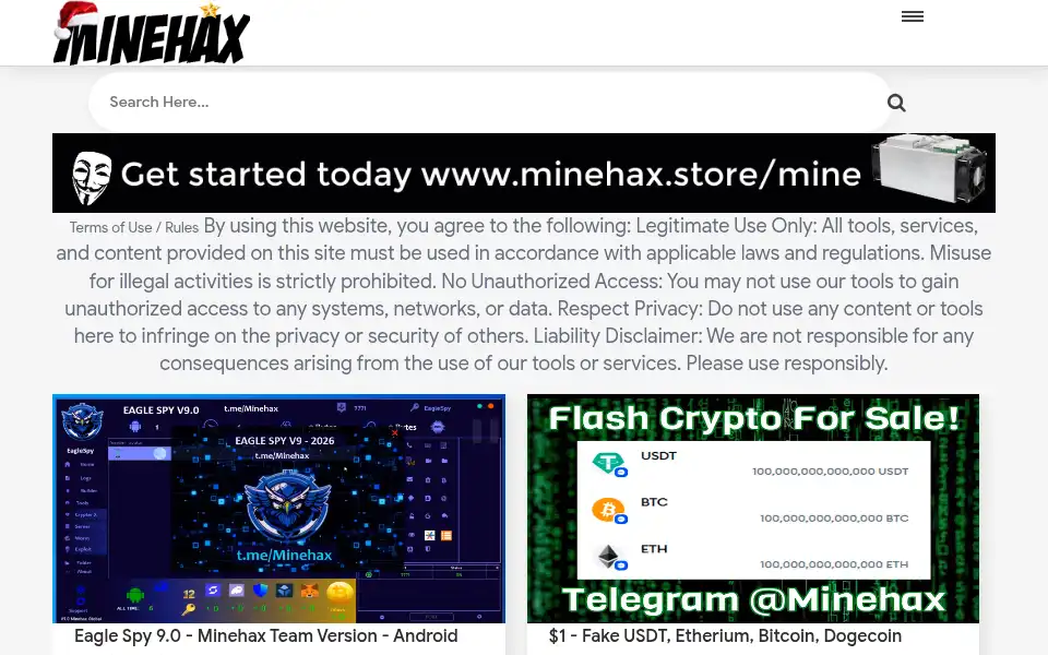Screenshot of minehax.store