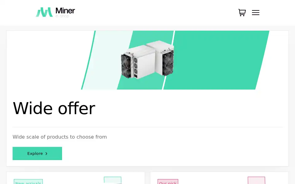 Screenshot of minereshop.com