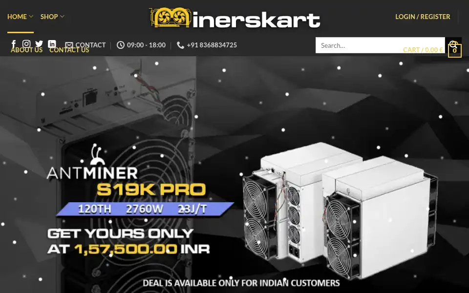 Screenshot of minerskartindia.com