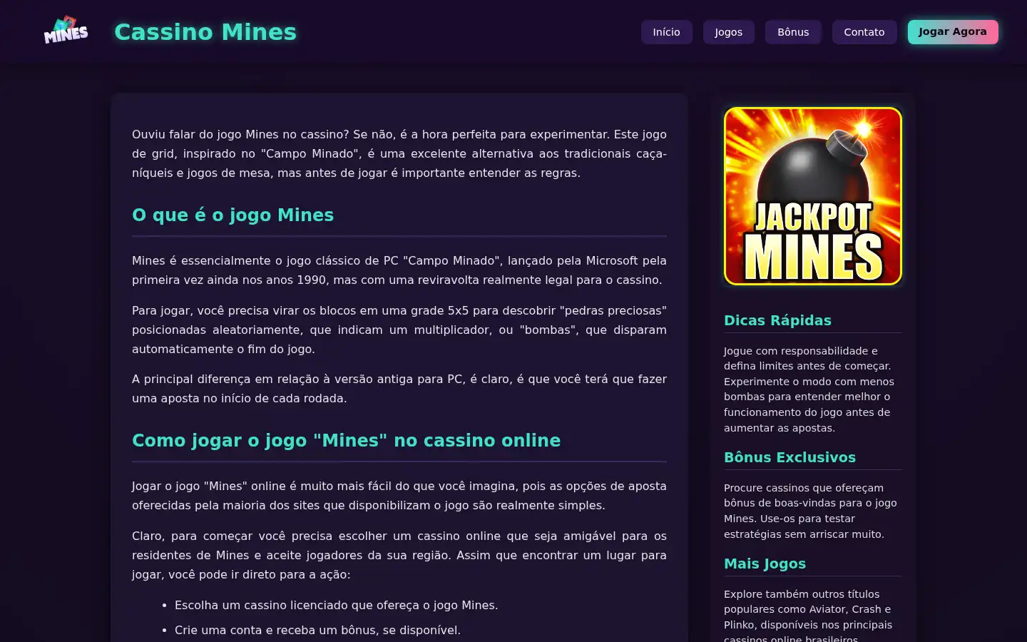 Screenshot of minescasinobr.net
