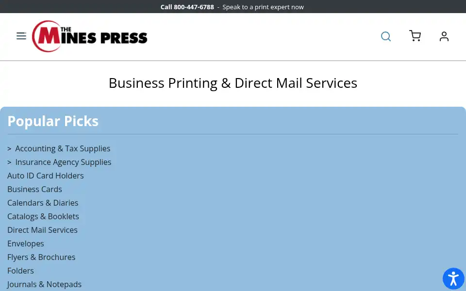 Screenshot of minespress.com