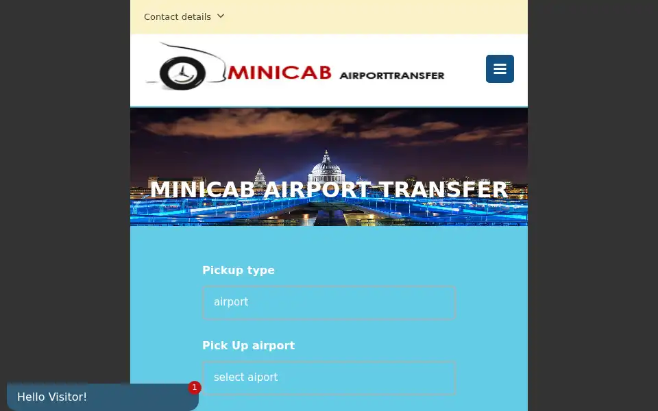 Screenshot of minicabairporttransfer.co.uk