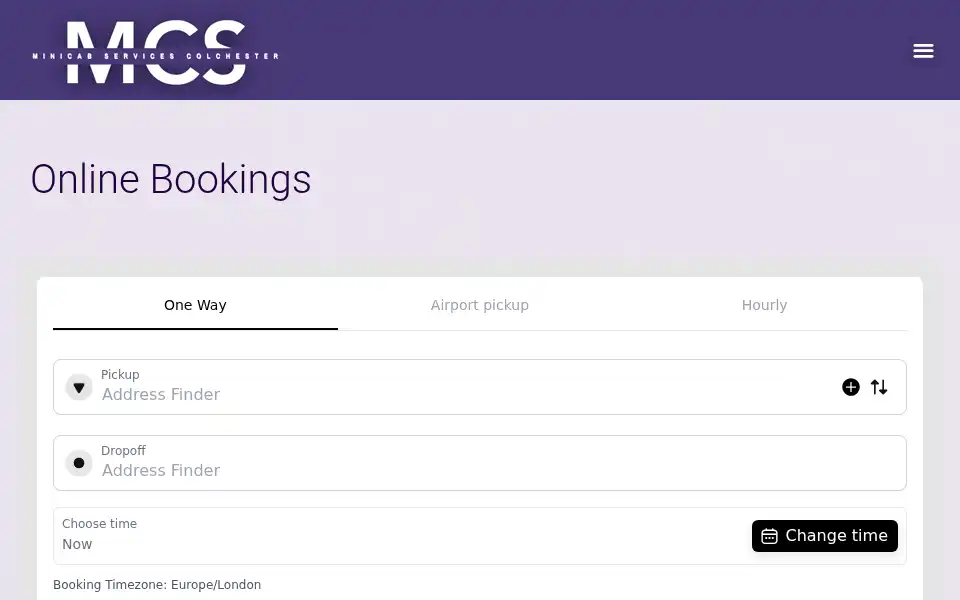 Screenshot of minicabservices.com