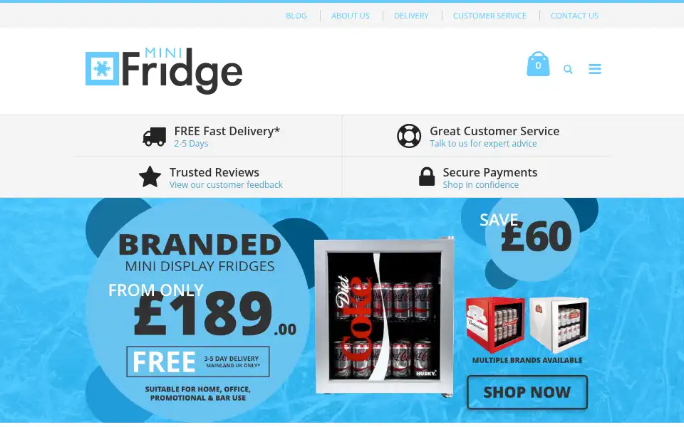 Screenshot of minifridge.co.uk