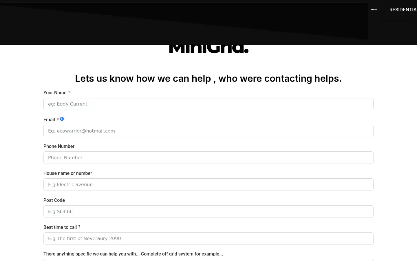 Screenshot of minigrid.co.uk