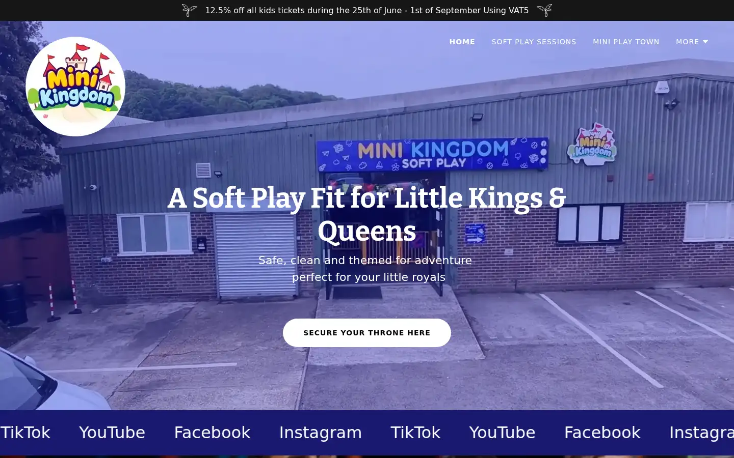 Screenshot of minikingdomsoftplay.co.uk