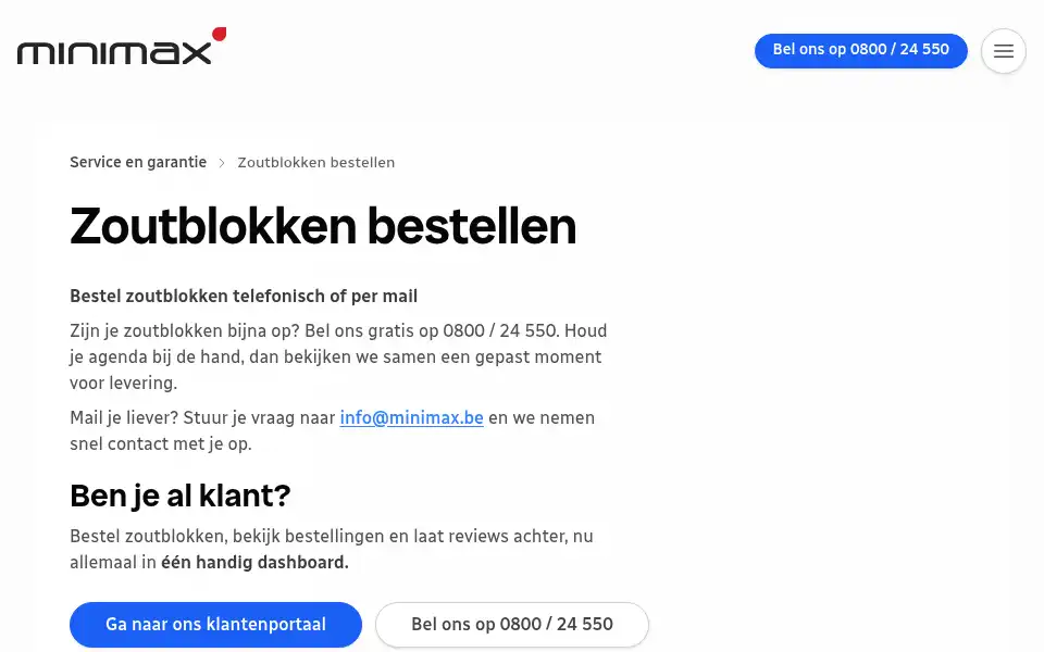 Screenshot of minimax.be