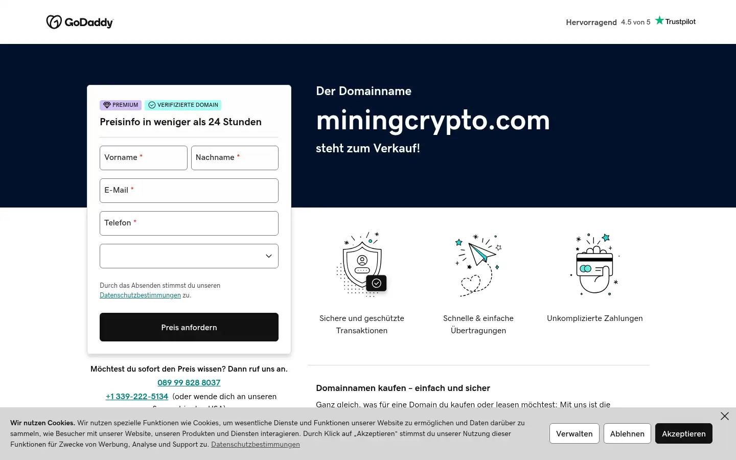 Screenshot of miningcrypto.com
