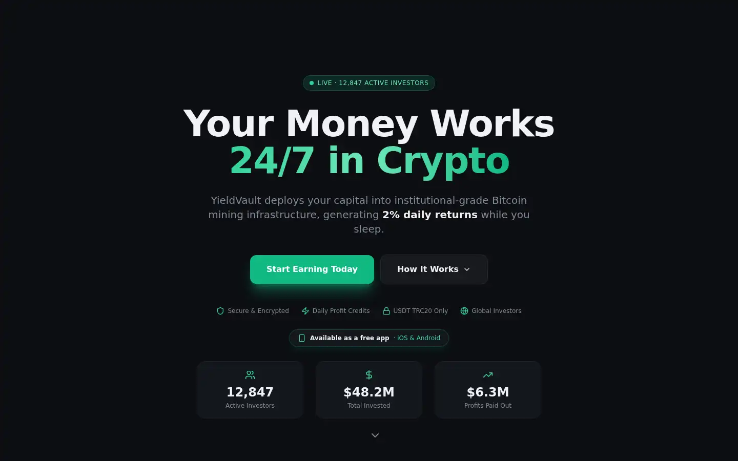 Screenshot of miningpassively.xyz
