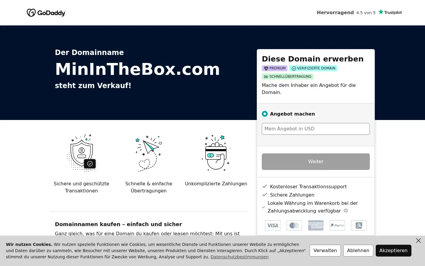 Screenshot of mininthebox.com