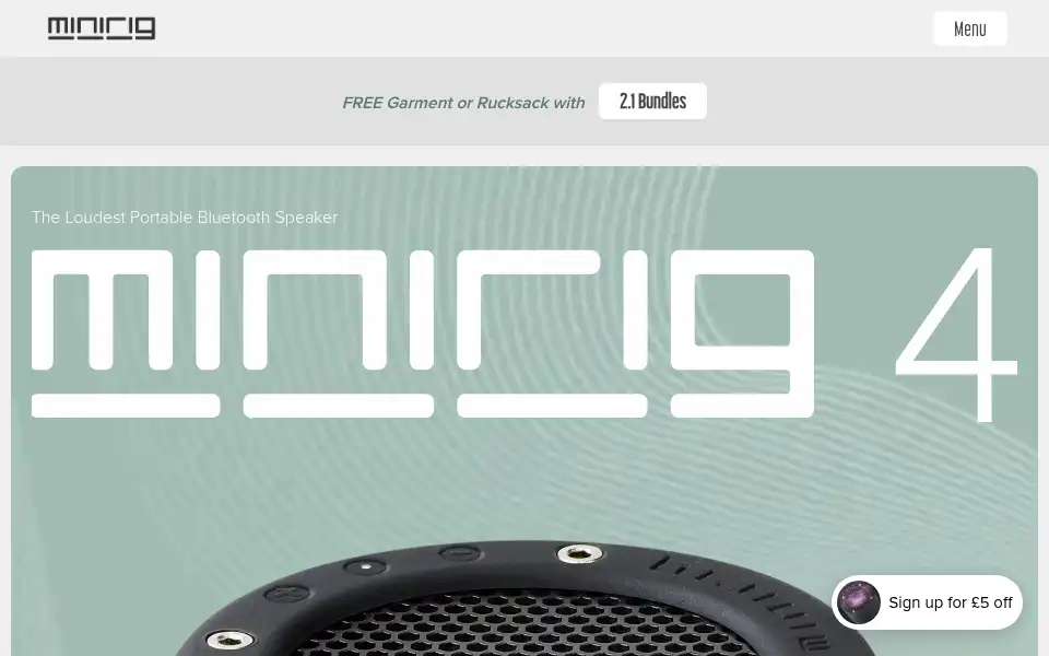 Screenshot of minirigs.co.uk