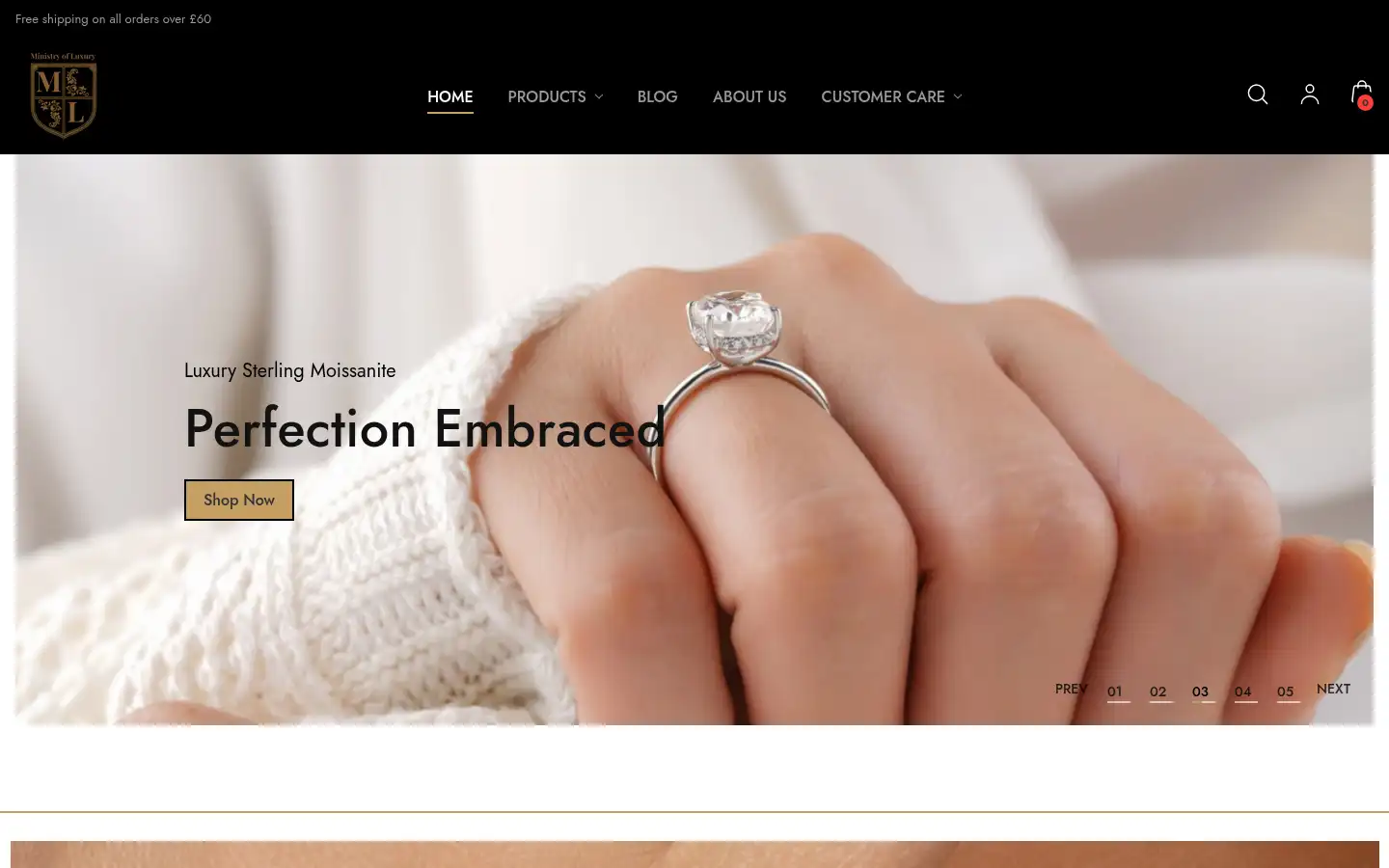 Screenshot of ministryofluxury.co.uk