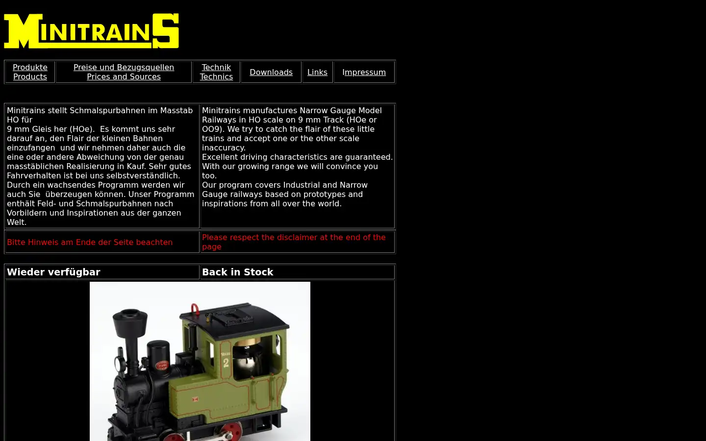 Screenshot of minitrains.eu