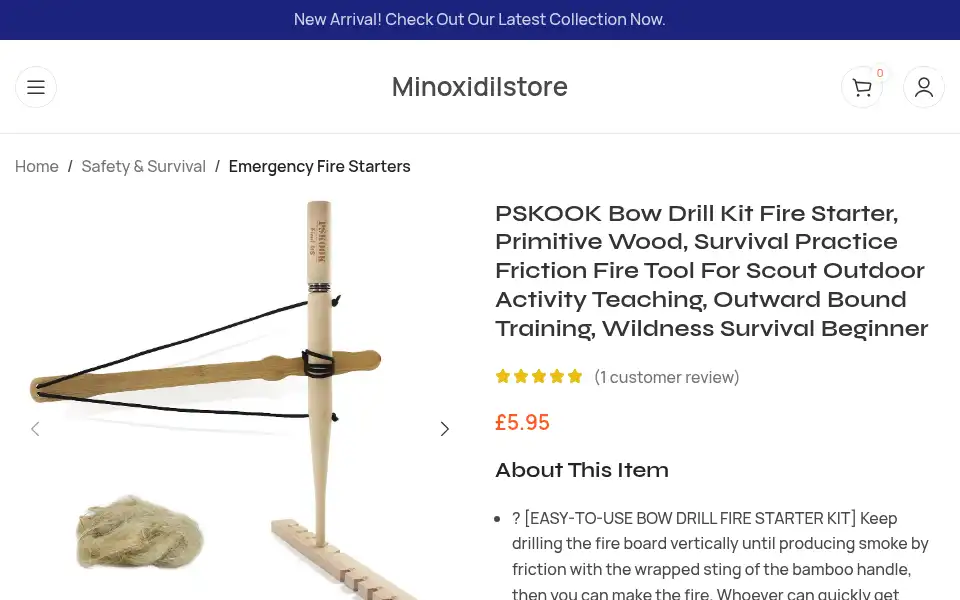 Screenshot of minoxidilstore.co.uk