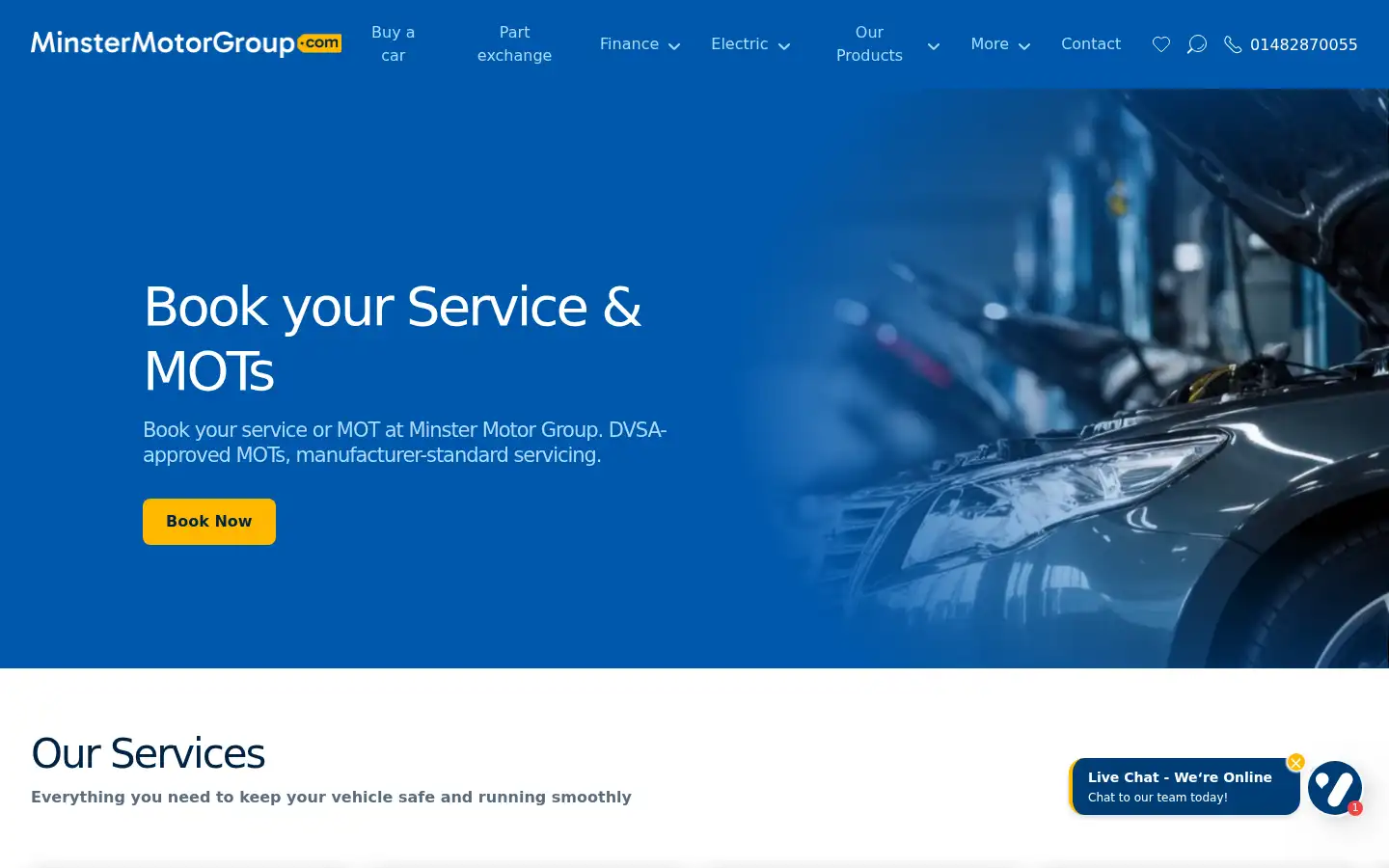 Screenshot of minstercarco.co.uk