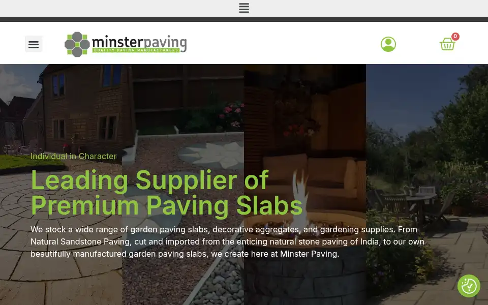 Screenshot of minsterpaving.co.uk
