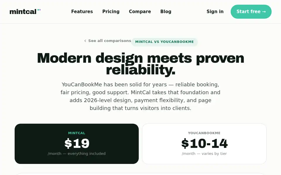 Screenshot of mintcal.app