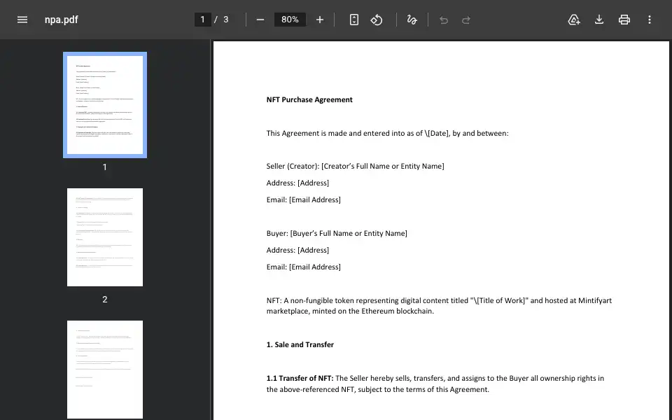 Screenshot of mintifyart.com