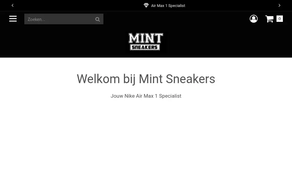 Screenshot of mintsneakers.nl