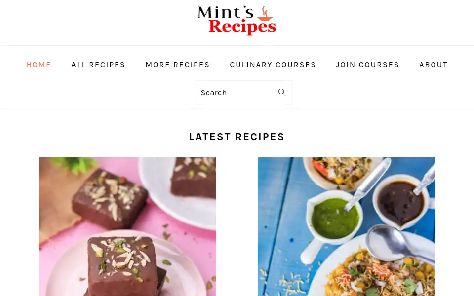 Screenshot of mintsrecipes.com