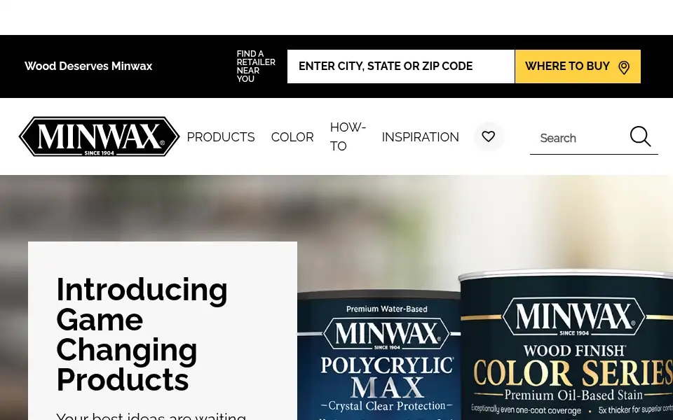 Screenshot of minwax.com