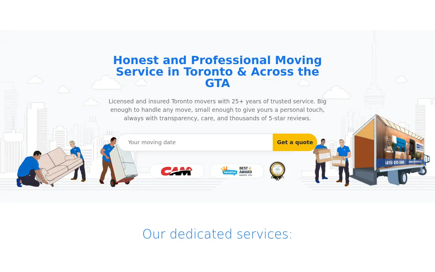 Screenshot of miraclemovers.com