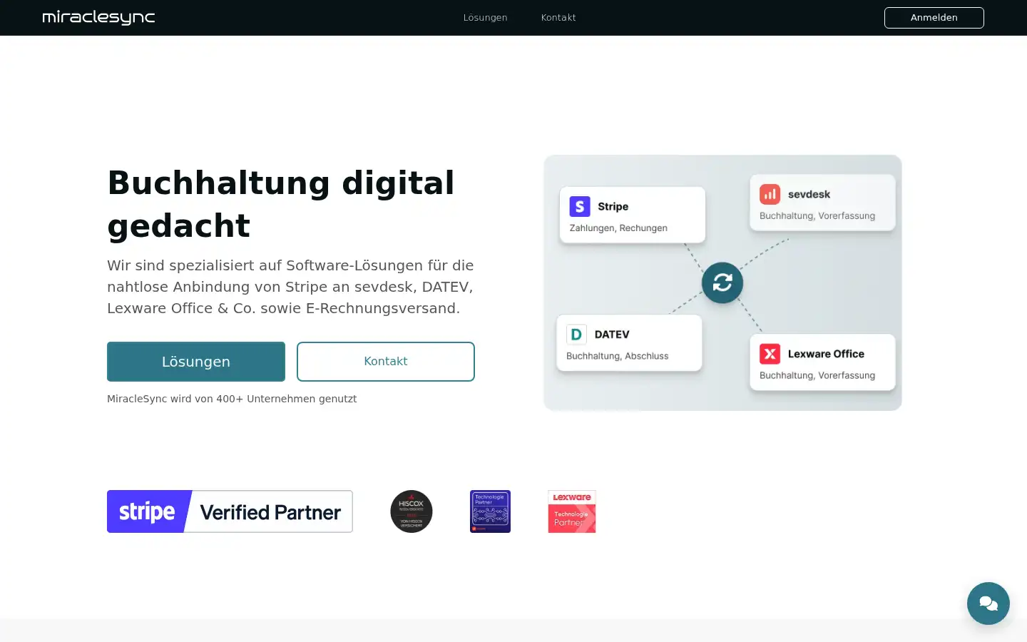 Screenshot of miraclesync.de