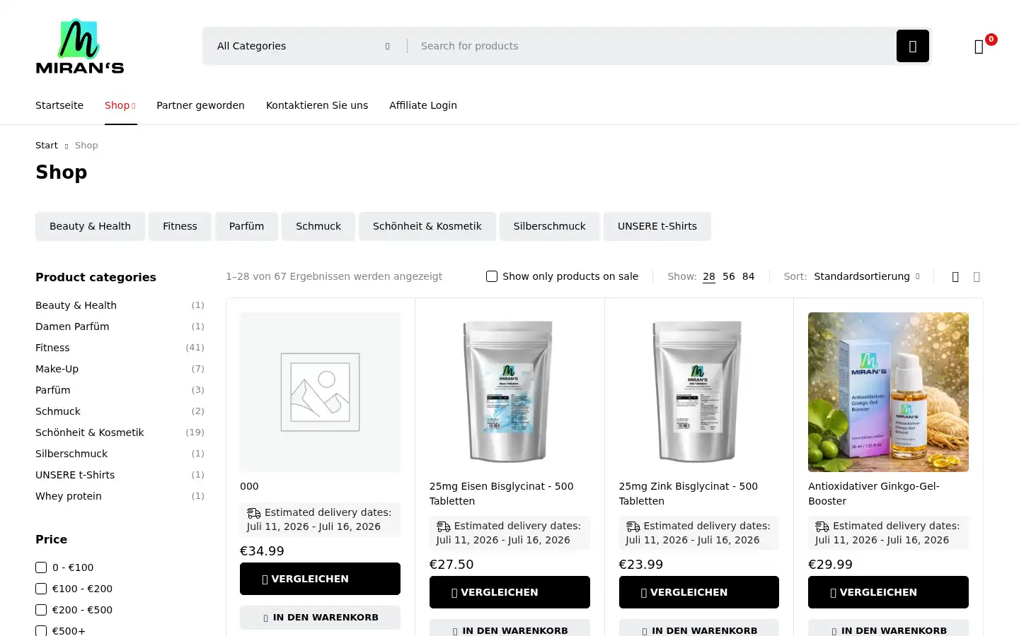 Screenshot of mirans.online