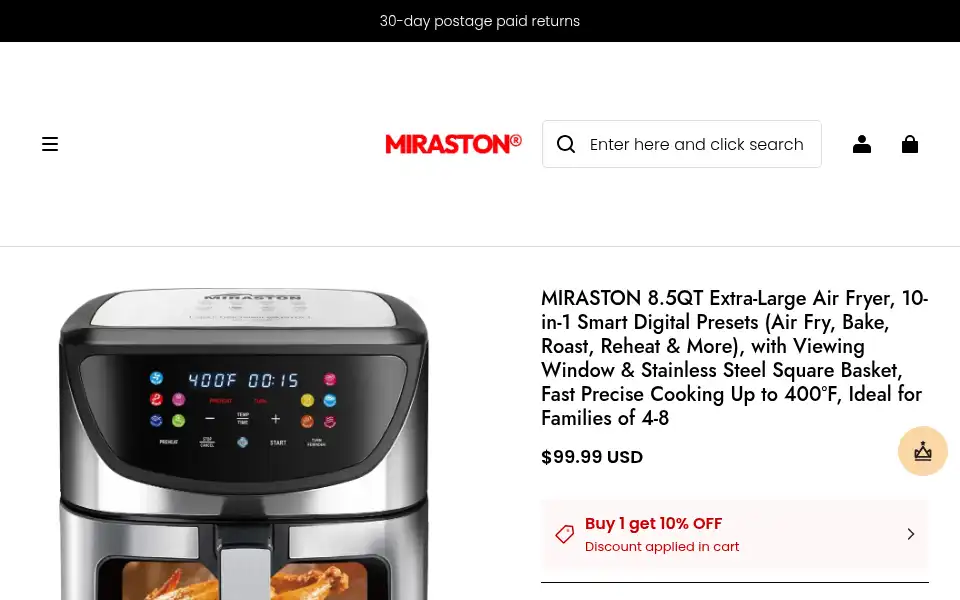 Screenshot of mirastons.com