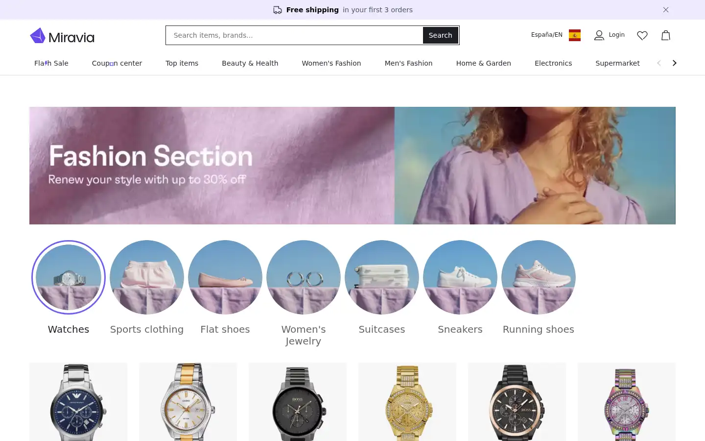Screenshot of miravia.es