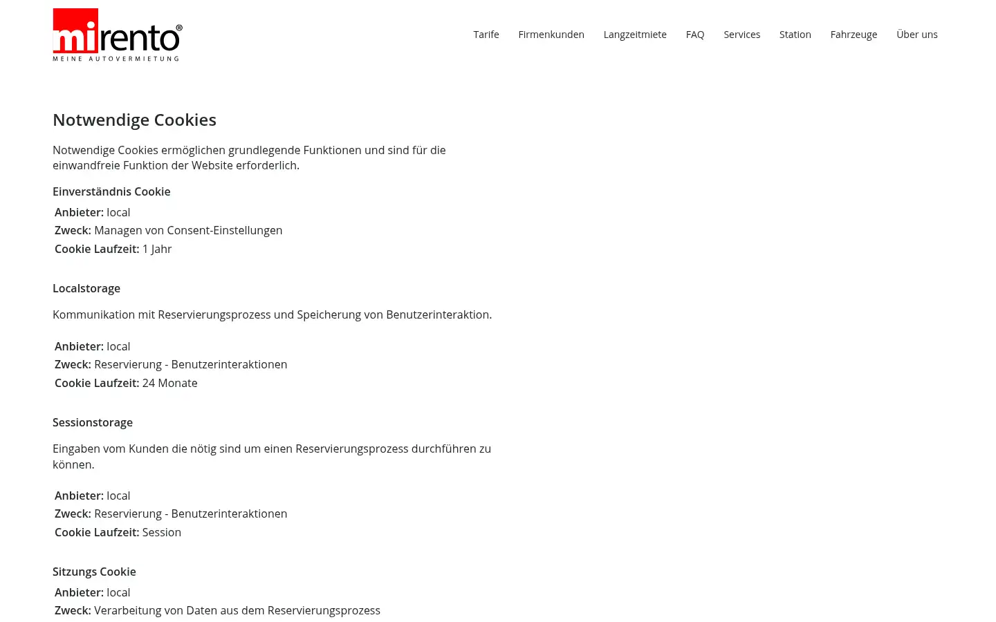 Screenshot of mirento.de