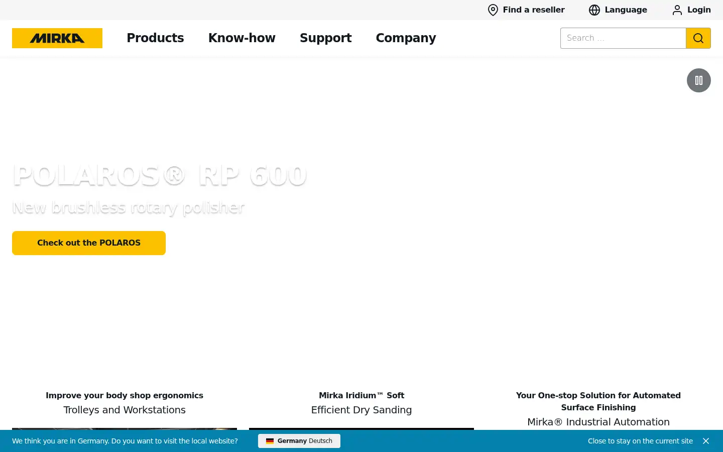 Screenshot of mirka.com