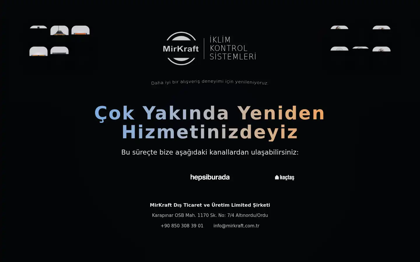 Screenshot of mirkraft.com.tr