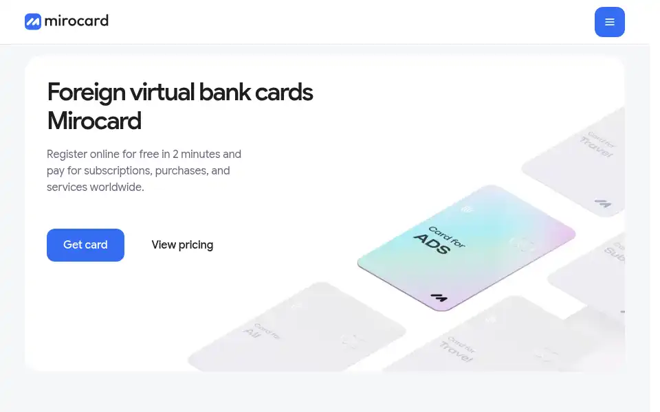 Screenshot of mirocard.com