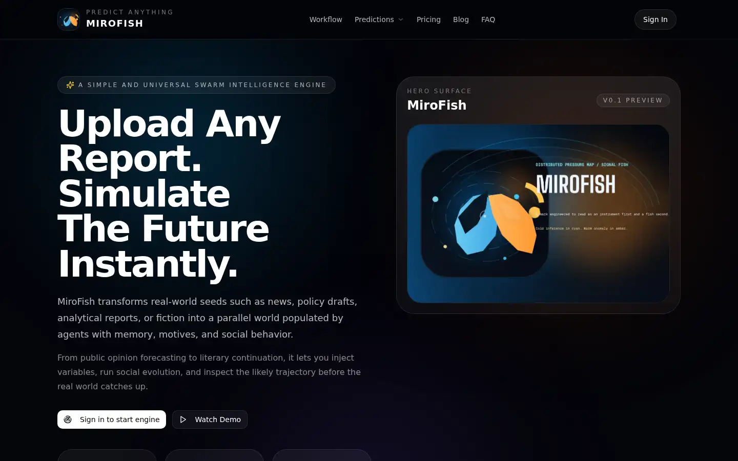 Screenshot of mirofish.my