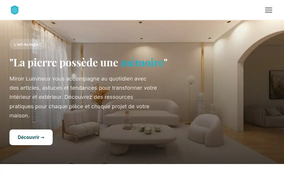 Screenshot of miroir-lumineux.com