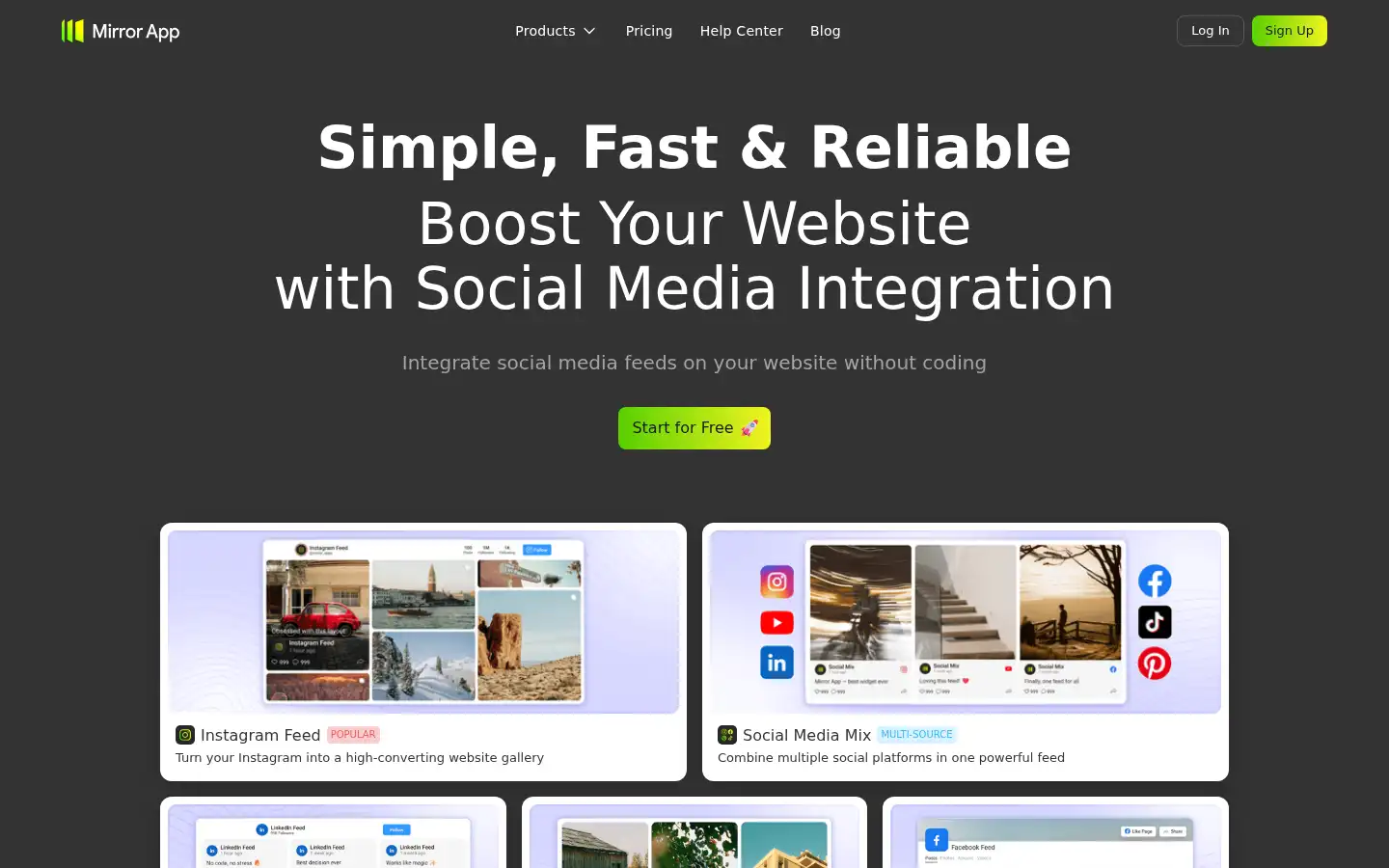 Screenshot of mirror-app.com