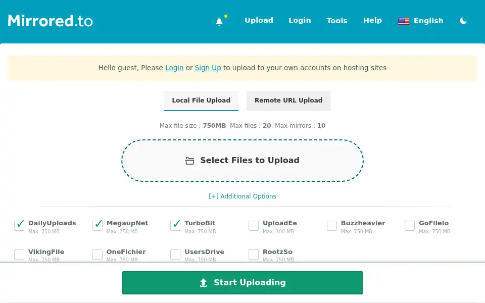 Screenshot of mirrorcreator.com