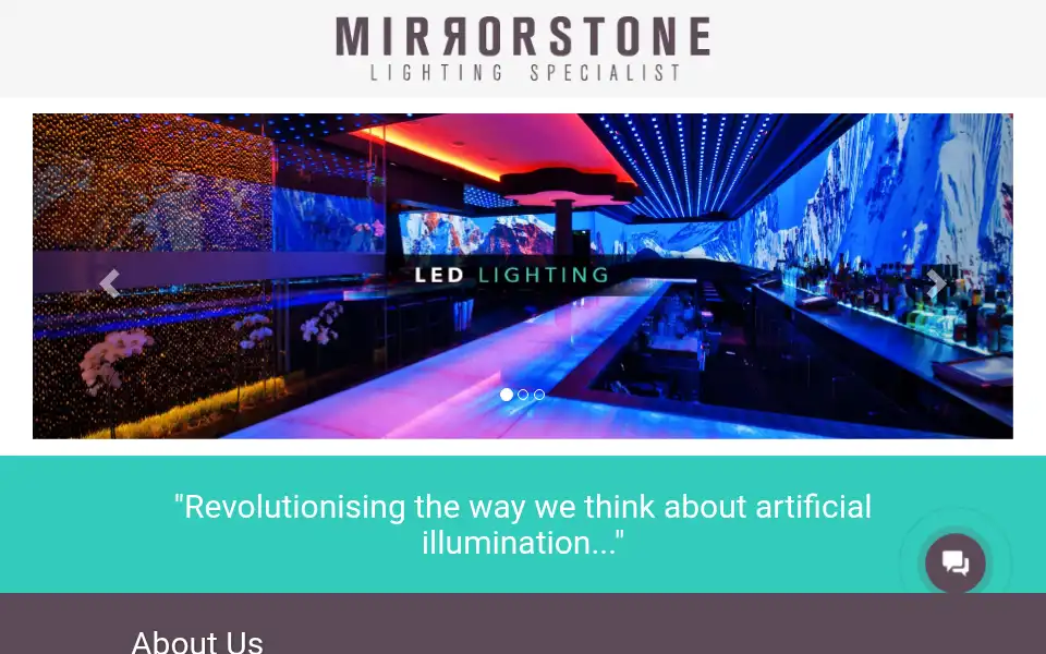 Screenshot of mirrorstonelighting.co.uk