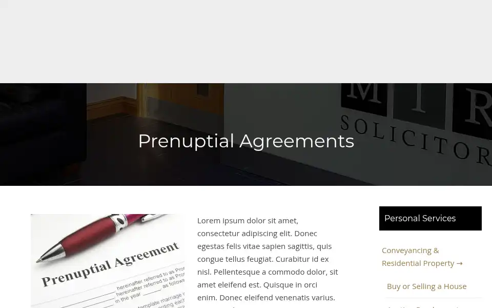 Screenshot of mirsolicitors.co.uk